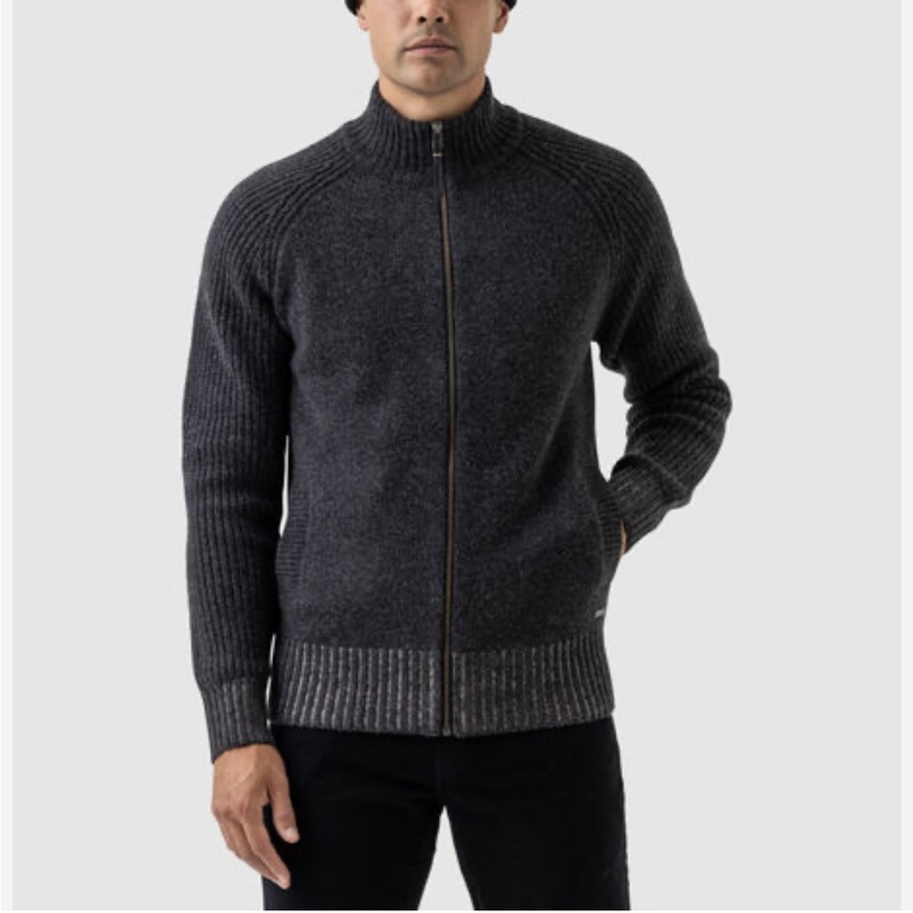 Rodd & Gunn Grovetown Knit Full Zip Lamswool Sweater Size S Cozy Cabincore
